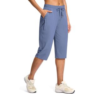 imageG Gradual Womens 15quot Long Shorts Below The Knee Capri Lightweight Quick Dry Hiking Cargo Shorts for Women with 3 Pockets15inslate Blue