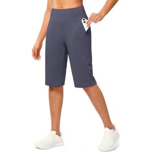 imageG Gradual Womens Bermuda Long Shorts 14quot Knee Length Capris with Pockets High Waisted Athletic Casual Shorts for WomenDusty Blue