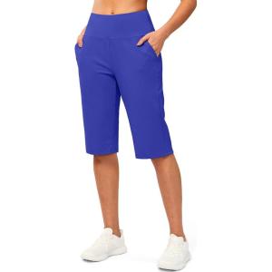 imageG Gradual Womens Bermuda Long Shorts 14quot Knee Length Capris with Pockets High Waisted Athletic Casual Shorts for WomenRoyal Blue