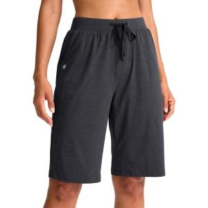 imageG Gradual Womens Bermuda Shorts 11quot Knee Length Long Comfy Drawstring Walking Shorts for Women with Deep PocketsCharcoal