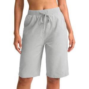 imageG Gradual Womens Bermuda Shorts 11quot Knee Length Long Comfy Drawstring Walking Shorts for Women with Deep PocketsLight Grey