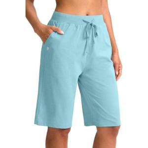 imageG Gradual Womens Bermuda Shorts 11quot Knee Length Long Comfy Drawstring Walking Shorts for Women with Deep PocketsZ Blue