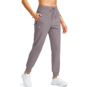 imageG Gradual Womens Fleece Lined Joggers Water Resistant Hiking Pants High Waisted Winter Thermal Sweatpants 3 Zipper PocketsDusty Grey