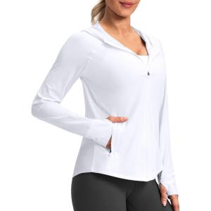 imageG Gradual Womens UPF 50 Sun Protection Hoodie Jacket Lightweight Zip Up Jackets Long Sleeve Shirts for Women Hiking OutdoorAwhite