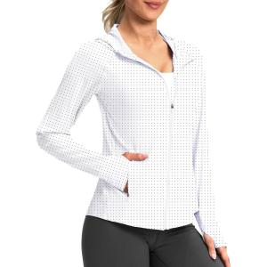 imageG Gradual Womens UPF 50 Sun Protection Hoodie Jacket Lightweight Zip Up Jackets Long Sleeve Shirts for Women Hiking OutdoorBlack Dot