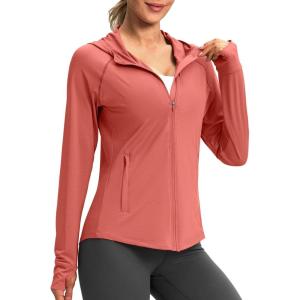 imageG Gradual Womens UPF 50 Sun Protection Hoodie Jacket Lightweight Zip Up Jackets Long Sleeve Shirts for Women Hiking OutdoorCoral