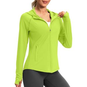 imageG Gradual Womens UPF 50 Sun Protection Hoodie Jacket Lightweight Zip Up Jackets Long Sleeve Shirts for Women Hiking OutdoorFluorescent Green