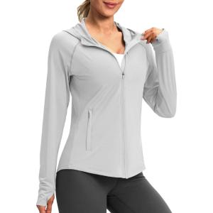 imageG Gradual Womens UPF 50 Sun Protection Hoodie Jacket Lightweight Zip Up Jackets Long Sleeve Shirts for Women Hiking OutdoorLight Grey