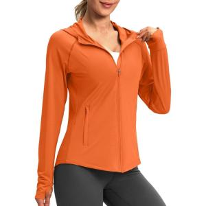 imageG Gradual Womens UPF 50 Sun Protection Hoodie Jacket Lightweight Zip Up Jackets Long Sleeve Shirts for Women Hiking OutdoorOrange
