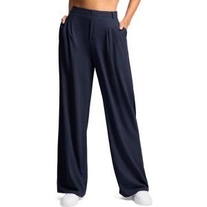 imageG Gradual Womens Wide Leg Pants High Waisted Waffle Knit Business Casual Slacks 2025 Office Dress Trousers Pants for WomenNavy