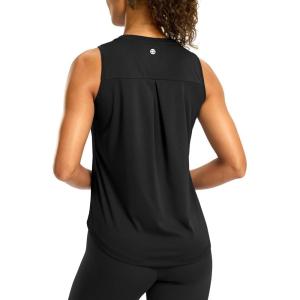 imageG Gradual Workout Tank Top for Women Sleeveless Athletic Yoga Tops High Neck Quick Dry Running Tennis Sports Shirts for WomenBlack