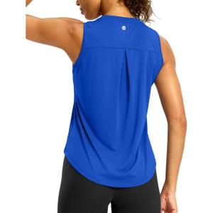 imageG Gradual Workout Tank Top for Women Sleeveless Athletic Yoga Tops High Neck Quick Dry Running Tennis Sports Shirts for WomenBlue