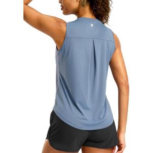 imageG Gradual Workout Tank Top for Women Sleeveless Athletic Yoga Tops High Neck Quick Dry Running Tennis Sports Shirts for WomenDusty Blue