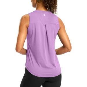 imageG Gradual Workout Tank Top for Women Sleeveless Athletic Yoga Tops High Neck Quick Dry Running Tennis Sports Shirts for WomenLight Purple