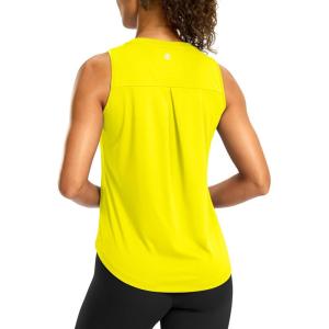 imageG Gradual Workout Tank Top for Women Sleeveless Athletic Yoga Tops High Neck Quick Dry Running Tennis Sports Shirts for WomenLuminous Yellow