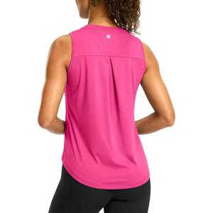 imageG Gradual Workout Tank Top for Women Sleeveless Athletic Yoga Tops High Neck Quick Dry Running Tennis Sports Shirts for WomenMagenta