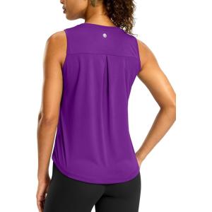 imageG Gradual Workout Tank Top for Women Sleeveless Athletic Yoga Tops High Neck Quick Dry Running Tennis Sports Shirts for WomenPurple