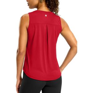 imageG Gradual Workout Tank Top for Women Sleeveless Athletic Yoga Tops High Neck Quick Dry Running Tennis Sports Shirts for WomenRed