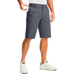 imageMens Golf Shorts with 5 Pockets 11quot Inseam Stretch Quick Dry Casual Work Dress Shorts for MenDark Grey