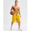 imageG Gradual Mens Long Basketball Shorts with Zipper Pocket 11 Quick Dry Gym Shorts Lightweight Mesh Athletic Shorts for MenYellow