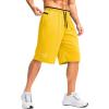 imageG Gradual Mens Long Basketball Shorts with Zipper Pocket 11 Quick Dry Gym Shorts Lightweight Mesh Athletic Shorts for MenYellow