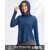 imageG Gradual Womens UPF 50 Sun Shirt with Hoodie Long Sleeve UV Protection Shirts Lightweight Hiking Fishing Shirts for WomenDark Blue