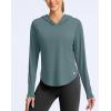imageG Gradual Womens UPF 50 Sun Shirt with Hoodie Long Sleeve UV Protection Shirts Lightweight Hiking Fishing Shirts for WomenHeather Blue