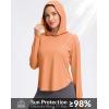 imageG Gradual Womens UPF 50 Sun Shirt with Hoodie Long Sleeve UV Protection Shirts Lightweight Hiking Fishing Shirts for WomenHeather Orange