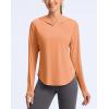 imageG Gradual Womens UPF 50 Sun Shirt with Hoodie Long Sleeve UV Protection Shirts Lightweight Hiking Fishing Shirts for WomenHeather Orange