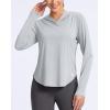 imageG Gradual Womens UPF 50 Sun Shirt with Hoodie Long Sleeve UV Protection Shirts Lightweight Hiking Fishing Shirts for WomenLight Grey