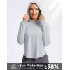 imageG Gradual Womens UPF 50 Sun Shirt with Hoodie Long Sleeve UV Protection Shirts Lightweight Hiking Fishing Shirts for WomenLight Grey