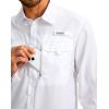 imageMens Sun Protection Fishing Shirt with Zipper Pockets Long Sleeve UPF 50 UV Cooling Shirts for Men Hiking TravelAwhite