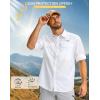 imageMens Sun Protection Fishing Shirt with Zipper Pockets Long Sleeve UPF 50 UV Cooling Shirts for Men Hiking TravelAwhite
