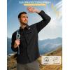 imageMens Sun Protection Fishing Shirt with Zipper Pockets Long Sleeve UPF 50 UV Cooling Shirts for Men Hiking TravelBlack