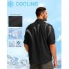 imageMens Sun Protection Fishing Shirt with Zipper Pockets Long Sleeve UPF 50 UV Cooling Shirts for Men Hiking TravelBlack