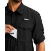 imageMens Sun Protection Fishing Shirt with Zipper Pockets Long Sleeve UPF 50 UV Cooling Shirts for Men Hiking TravelBlack