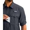 imageMens Sun Protection Fishing Shirt with Zipper Pockets Long Sleeve UPF 50 UV Cooling Shirts for Men Hiking TravelDark Grey