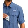 imageMens Sun Protection Fishing Shirt with Zipper Pockets Long Sleeve UPF 50 UV Cooling Shirts for Men Hiking TravelDusty Blue
