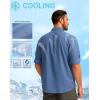 imageMens Sun Protection Fishing Shirt with Zipper Pockets Long Sleeve UPF 50 UV Cooling Shirts for Men Hiking TravelDusty Blue