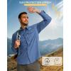 imageMens Sun Protection Fishing Shirt with Zipper Pockets Long Sleeve UPF 50 UV Cooling Shirts for Men Hiking TravelDusty Blue