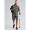 imageMens Sun Protection Fishing Shirt with Zipper Pockets Long Sleeve UPF 50 UV Cooling Shirts for Men Hiking TravelGreen Camo