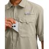 imageMens Sun Protection Fishing Shirt with Zipper Pockets Long Sleeve UPF 50 UV Cooling Shirts for Men Hiking TravelKhaki