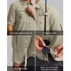 imageMens Sun Protection Fishing Shirt with Zipper Pockets Long Sleeve UPF 50 UV Cooling Shirts for Men Hiking TravelKhaki