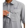imageMens Sun Protection Fishing Shirt with Zipper Pockets Long Sleeve UPF 50 UV Cooling Shirts for Men Hiking TravelLight Grey