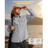 imageMens Sun Protection Fishing Shirt with Zipper Pockets Long Sleeve UPF 50 UV Cooling Shirts for Men Hiking TravelLight Grey