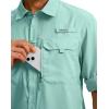 imageMens Sun Protection Fishing Shirt with Zipper Pockets Long Sleeve UPF 50 UV Cooling Shirts for Men Hiking TravelMint Green
