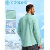 imageMens Sun Protection Fishing Shirt with Zipper Pockets Long Sleeve UPF 50 UV Cooling Shirts for Men Hiking TravelMint Green