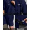 imageMens Sun Protection Fishing Shirt with Zipper Pockets Long Sleeve UPF 50 UV Cooling Shirts for Men Hiking TravelNavy