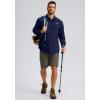 imageMens Sun Protection Fishing Shirt with Zipper Pockets Long Sleeve UPF 50 UV Cooling Shirts for Men Hiking TravelNavy