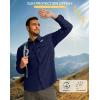 imageMens Sun Protection Fishing Shirt with Zipper Pockets Long Sleeve UPF 50 UV Cooling Shirts for Men Hiking TravelNavy